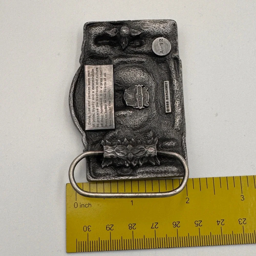 Vintage 1983 Bergamot CSA Belt Buckle Jefferson Davis Lee Jackson Civil War A-52